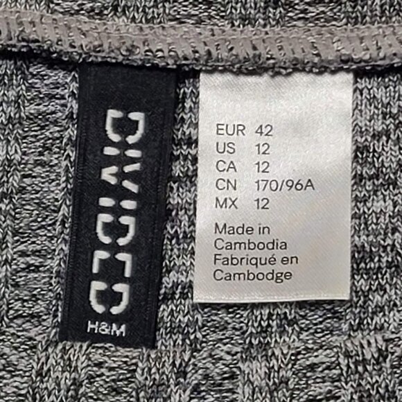 H&M Divided Womens Long Sleeve Gray Knit Dress Size 12 - Picture 3 of 10